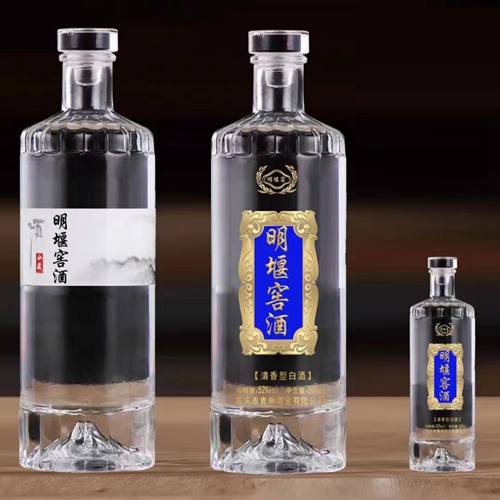 晶白料玻璃酒瓶定制 晶白料玻璃酒瓶定制